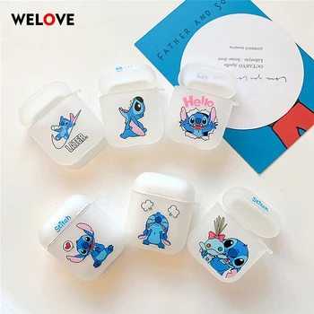 

New Cartoon Cute Silicone Stitch Earphone Case for AirPods 2 Capa Headset Box Wireless Headphone Cover for Apple AirPods 1 Case