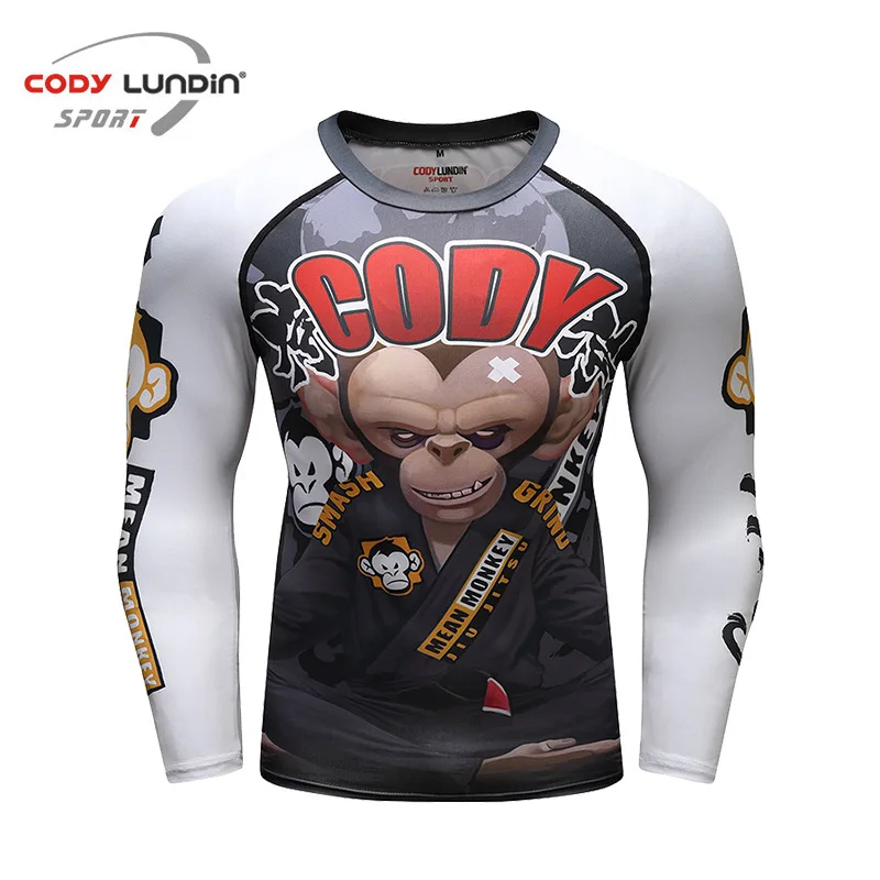 A Bjj GI 3D рюкзак с изображением обезьяны MMA Rashgaurd набор Fightwear Муай Тай компрессионные для ММА KickBoxing обтягивающие брюки боксерские майки Костюмы - Цвет: A