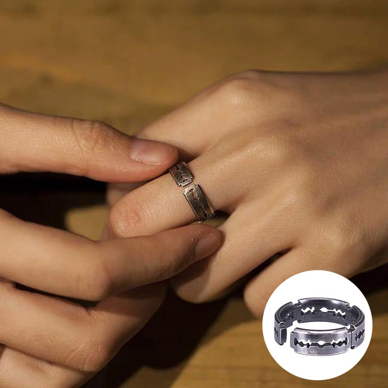 Anillo de compromiso con diseño de Punk para hombre, joya con diseño creativo, ideal para de fiesta, novedad|Anillos| - AliExpress