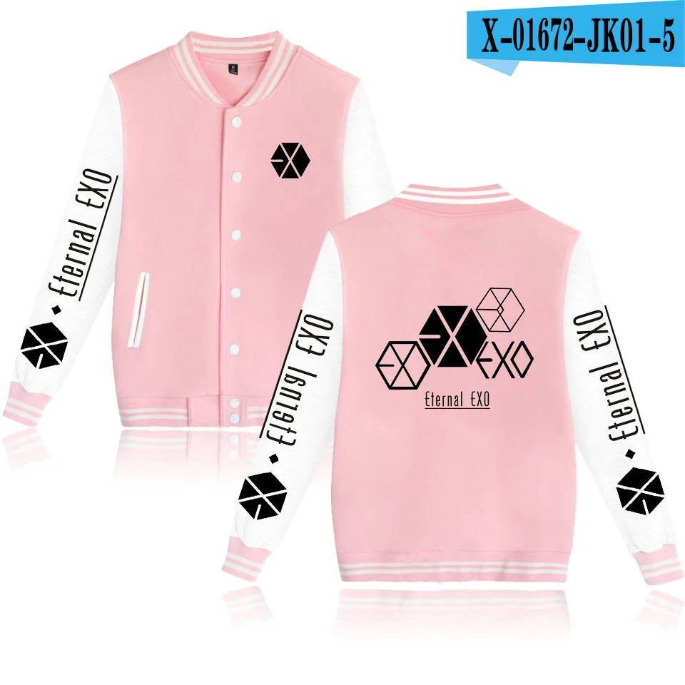Красный EXO PLANET#5 куртка kpop куртка женская уличная мужские куртки с принтом EXO PLANET#5 бейсбольные куртки плюс размер Homme - Цвет: Красный