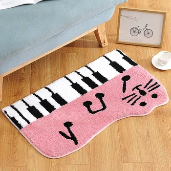 

2020 New Piano Cat Microfiber Bath Mat Non Slip Bathroom Doormat Soft and Absorption Room Floor Rugs and Carpets Machine Wash