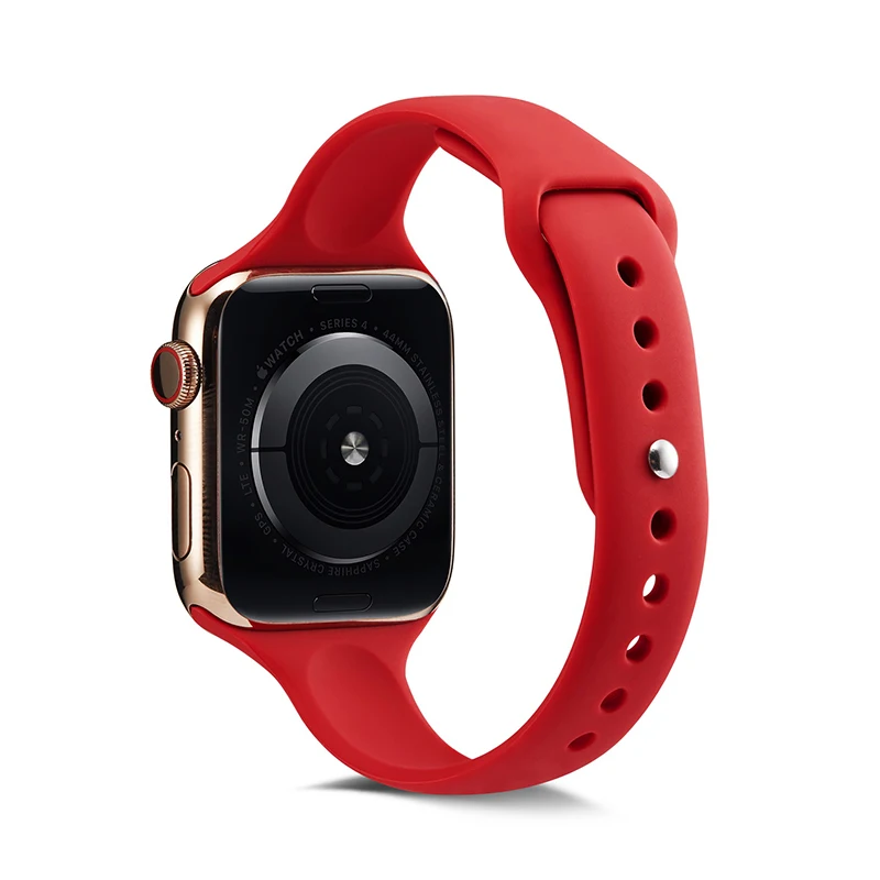 Ремешок для часов Apple Watch 38 мм 42 мм 44 мм 40 мм IWatch 4 3 2 1 спортивный силиконовый ремешок тонкий браслет аксессуары для часов