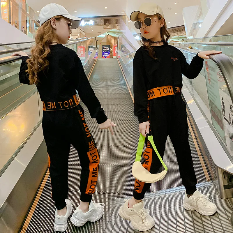 Girls' Sweater Suit Spring Autumn Children'S Clothing Long-Sleeved Casual Top+Casual Trousers Big Kids Sports Clothes Sets