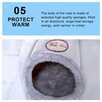 

Pet Cat Bed Tent House Bed House Pet Nest Cozy Cat Shelter Cat Cave House Removable Deep Sleep Pet Kennel Cute Pet Bed House