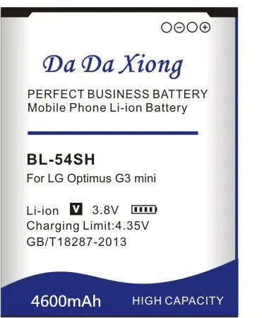 Аккумулятор Da Xiong 4600 мАч для LG Optimus G3 mini G2 D725 D722 D728 D729 F300 L80 F7 F260 D373 US780 P698 F320 g3s mini|bl-54sh