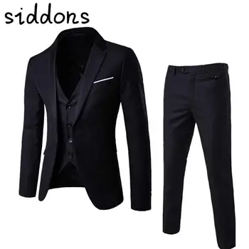 

siddons 2020 new plus size 6xl mens suits wedding groom good quality casual male dress suits 3 peiece (jacket+pant+vest)