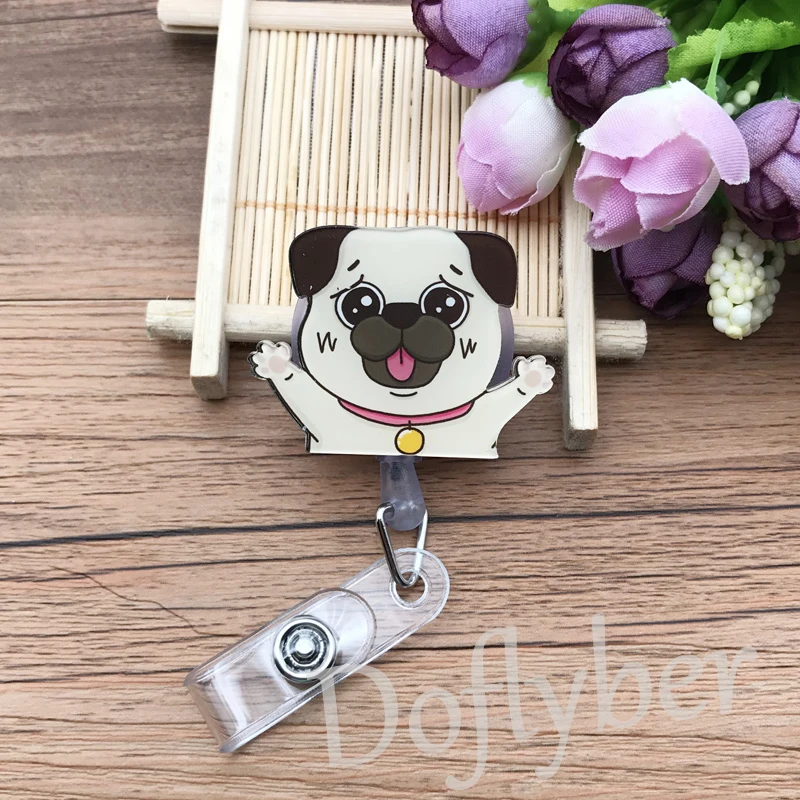 Lovely Cat Dog Chick Retractable Badge Reel Student Nurse Exhibition ID  Name Card Badge Holder Office Supplies