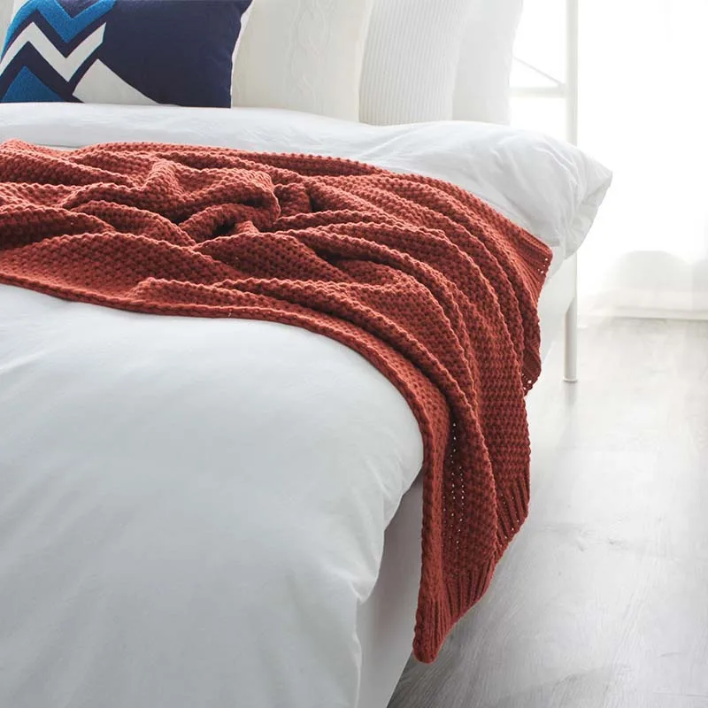 Нитевое одеяло реквизит для фотосессии для дивана, кондиционера, комнаты, Стёганое одеяло, покрывало для кровати в скандинавском стиле, шерстяное трикотажное одеяло