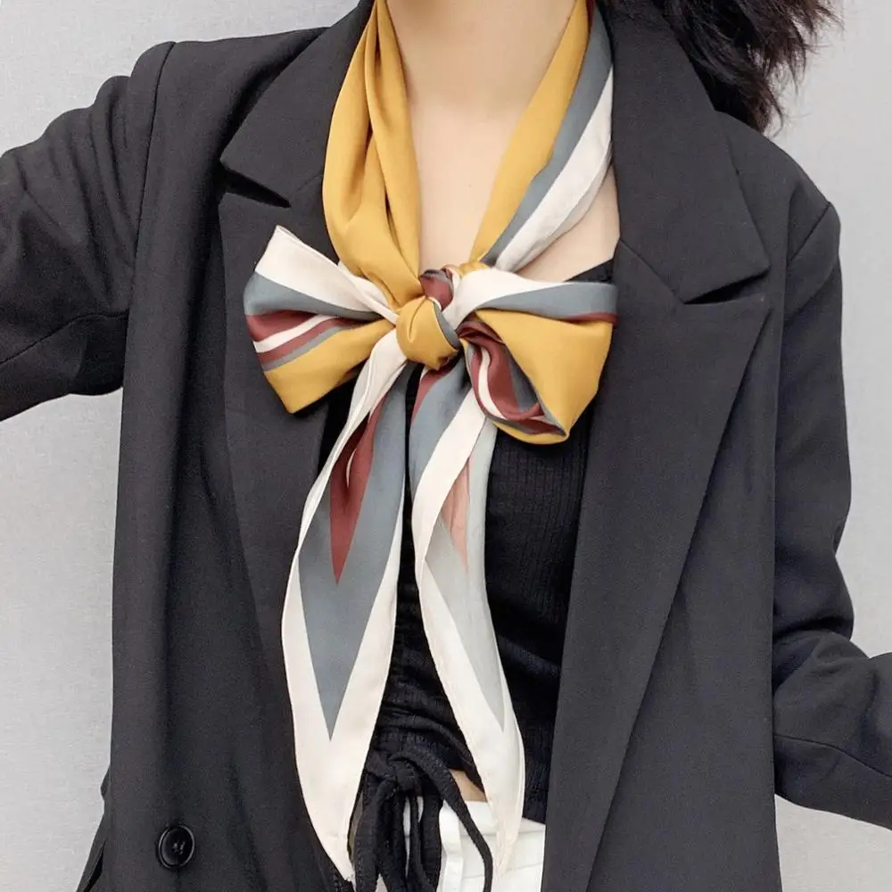 

South Korea ins new silk scarf ever-changing large diamond silk scarf Amazon sharp diamond printing silk scarf