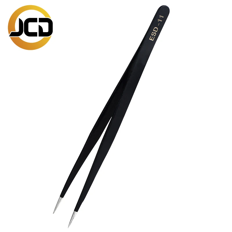 

JCD Welding Tweezers ESD-11 Anti-static Straight Tip Forceps Precision Stainless Steel Soldering Repair tools