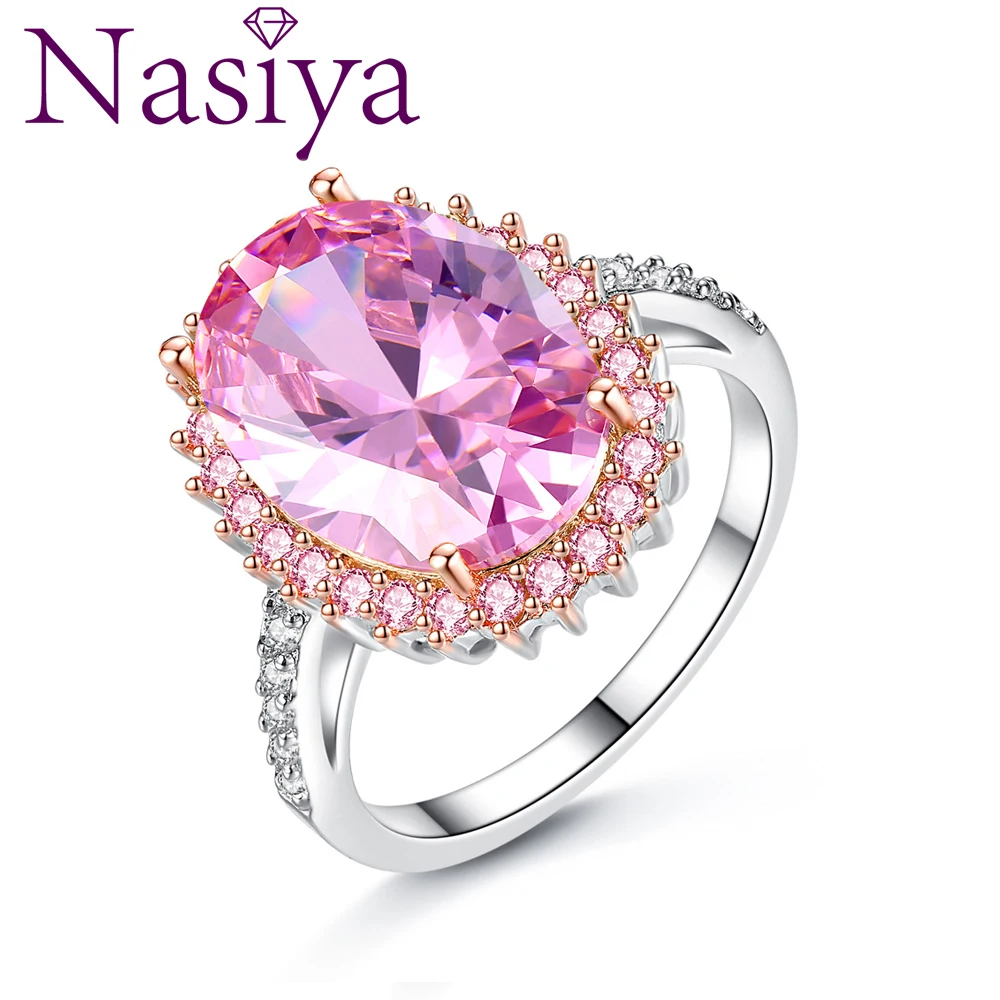 

Genuine 925 Sterling Silver Wedding Rings for Women Oval Gem Rings Jewelry Carving S925 Valentine Present