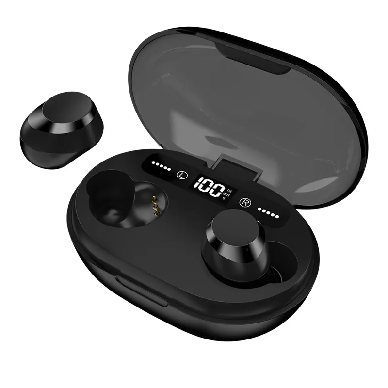 

Ravi c8s Wireless Bluetooth Earphone with LED Power Display Charging box Portable Headset Hifi 6D Surround Sound Auto Pairing