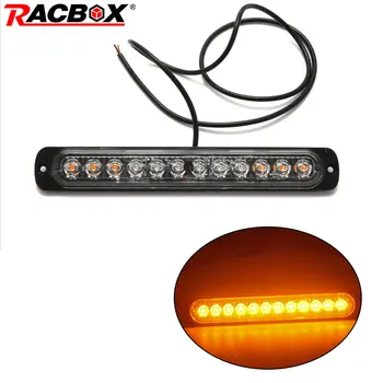 

Ultra thin single row Led Strobe warning lamp 12 pcs high power chip Signal light Aluminum shell DRL Multiple modes flash light