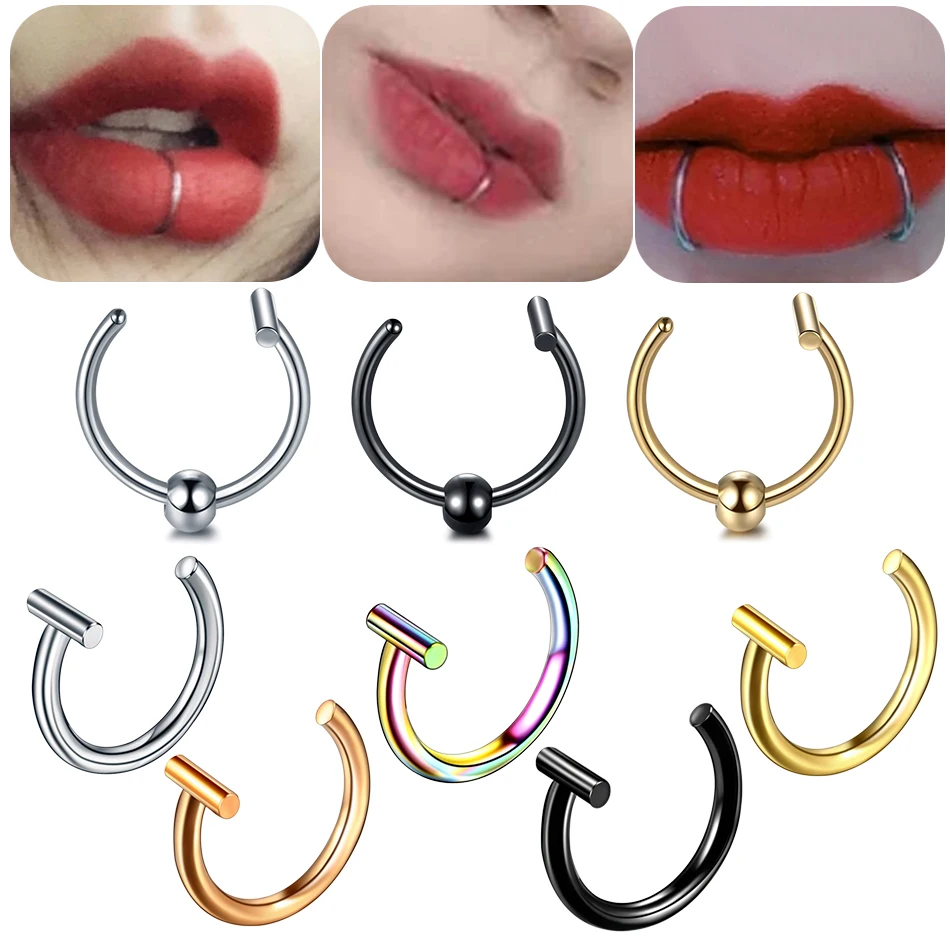 Ornate Baroque Fake Lip Ring — Inchoo Bijoux