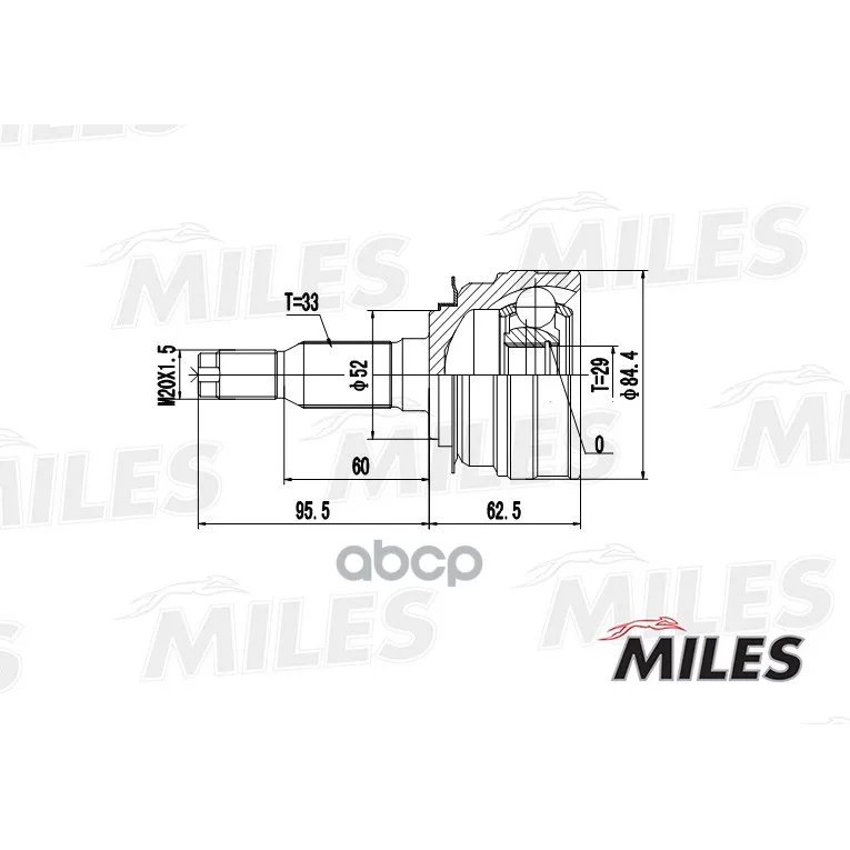 Шрус Chevrolet Lanos/Daewoo Espero/Nubira 1.5-2.0 91- Нар. Miles Ga20077 Miles арт. GA20077