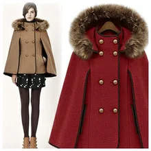 AliExpress EBay,, Осень-зима, стиль, модный плащ с имитацией енота, шерстяная накидка, куртка