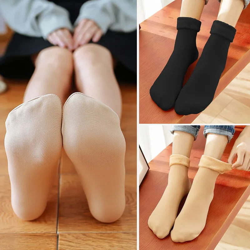 Популярные зимние носки Wamer, женские утепленные теплые шерстяные кашемировые зимние носки, бесшовное бархатное сапоги, носки для сна для мужчин и женщин s