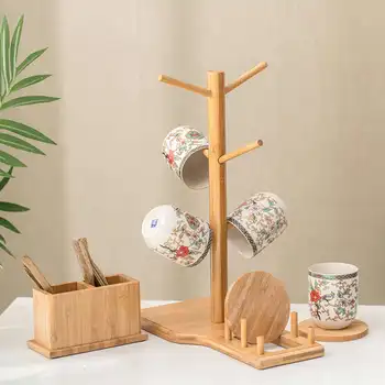 

New Tree Shape Cup Holder Rack Coffee Tea Cup Storage Holder BOX Cup Pads for Home Kitchen Mug Hanging Display Drinkware Shelf