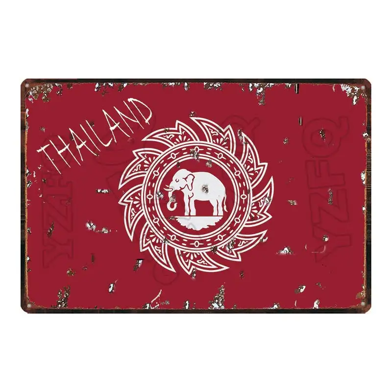 Plaque Murale Vintage En Métal Bangkok Thaïlande - 15x30cm, Décoration Pub, Bar, Maison, Cadeau