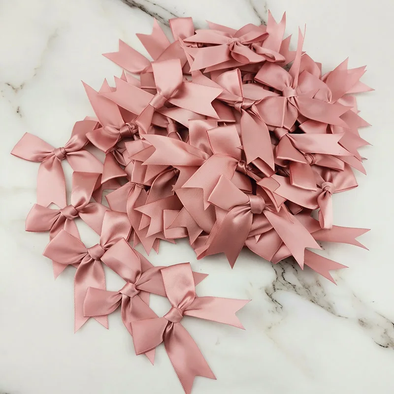 200 pcs/pack) Fresh Pink Ribbon Bows Small Size Satin Ribbon Bow Flower  Craft Decoration Handwork DIY Party Decoration - AliExpress