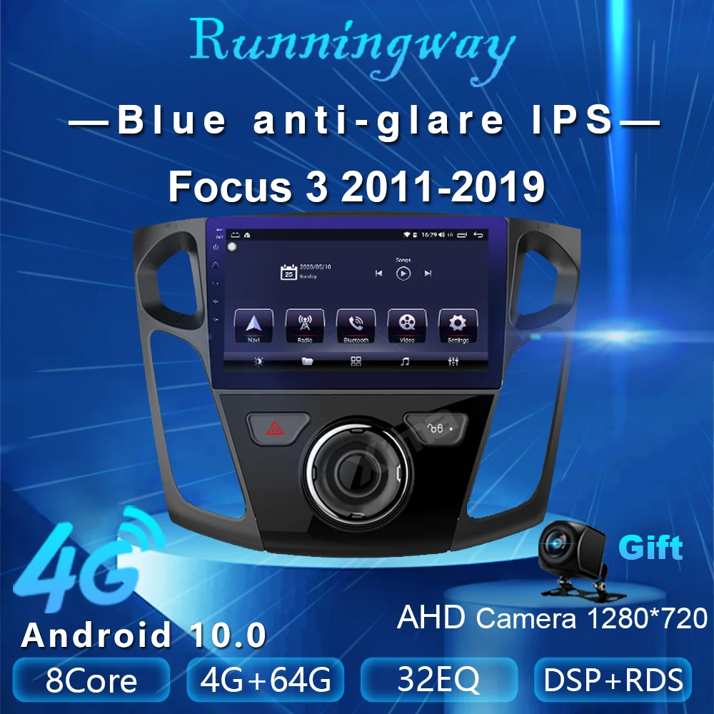 Runningway Android 10 0 5G автомобильный DVD плеер для Ford Focus Mk 3 2011 2019 4G + 64G автомобильное радио