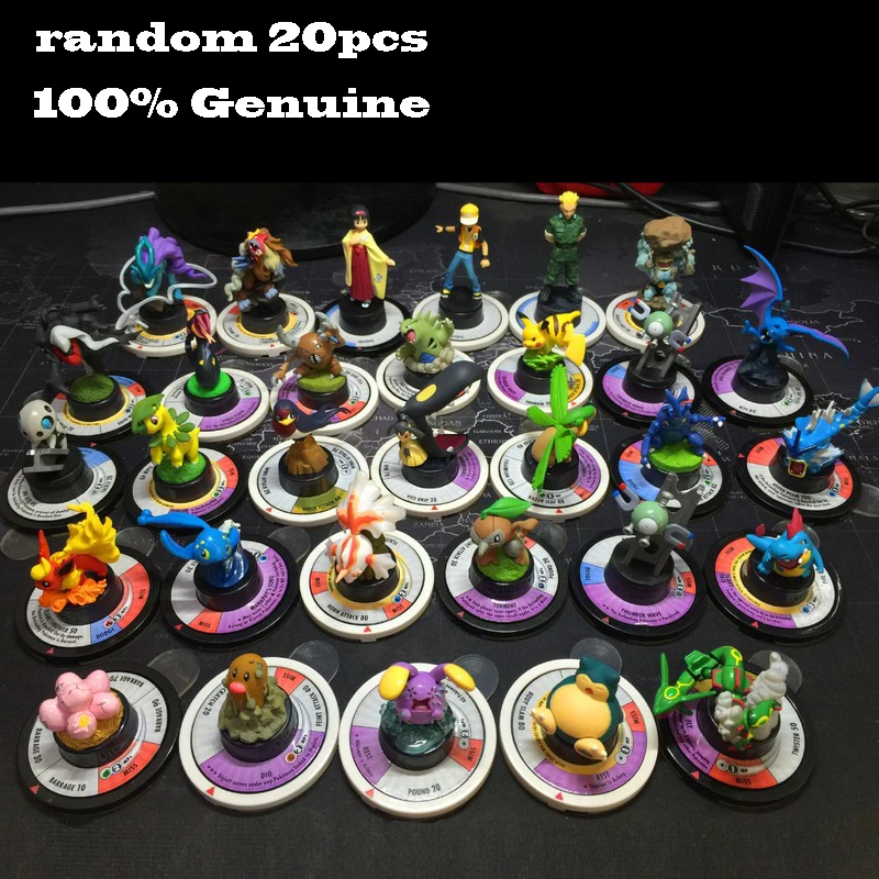 POKEMON 100% Genuine pokemon toys 20pcs no repeat Turntable Monster Collectible Action Figures War Chess Board Game Model sets