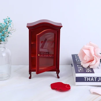 

1:12 Dollhouse Miniature Wood Display Cupboard Cabinet Showcase Doll House Decor New Arrival