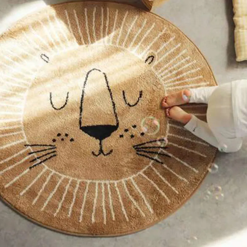 Детский игровой коврик круглый с Львом для новорожденных подвесной спальни