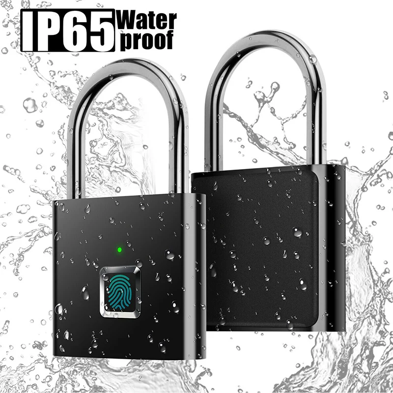 

Waterproof Fingerprint Smart Lock Keyless Padlock for Door Box Bag USB Charging Lock THIN889