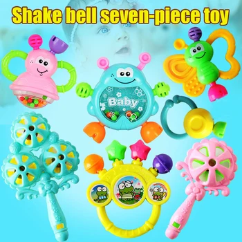 

7 PCS Set Cartoon Baby Bell Rattles Newborns Music Toys for Children Infant Kids YJS Dropship
