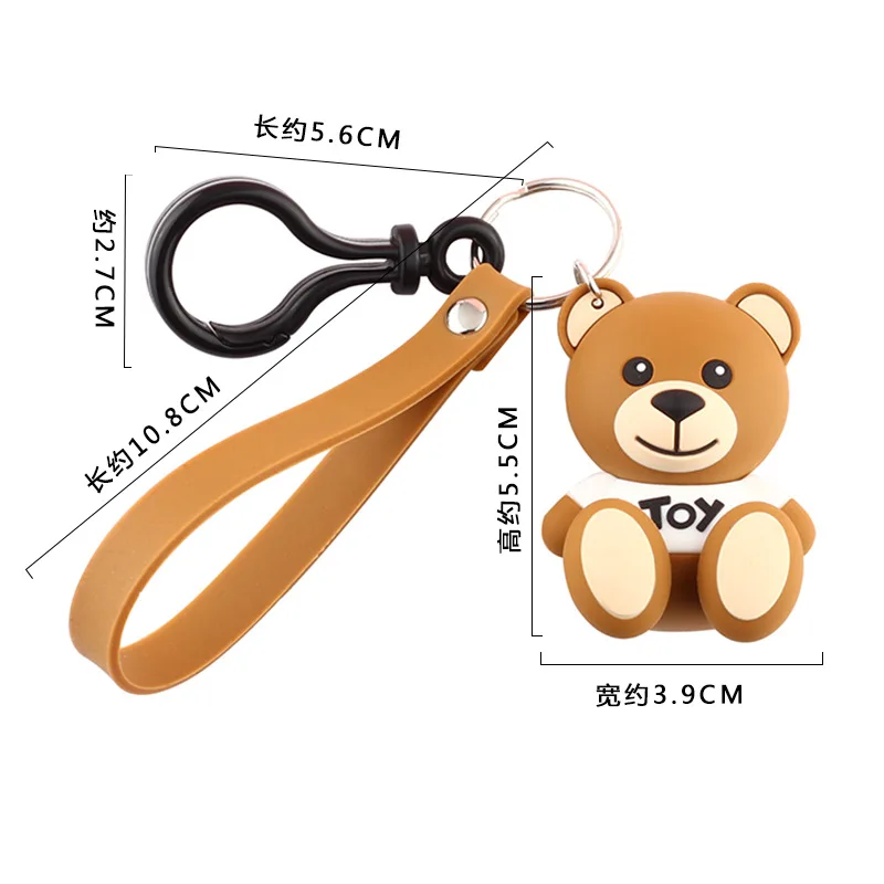 Cute Little Bear DIY Keychain Creative Marvel Hero Spider-Man Car Decoration Couples Pendant Bag Gift Wholesale