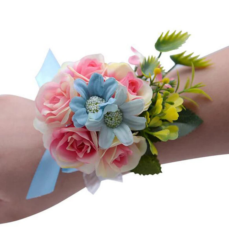 Свадебный корсаж для подружки невесты, свадебный букет, свадебные аксессуары для выпускного yy8086 - Цвет: B dark pink
