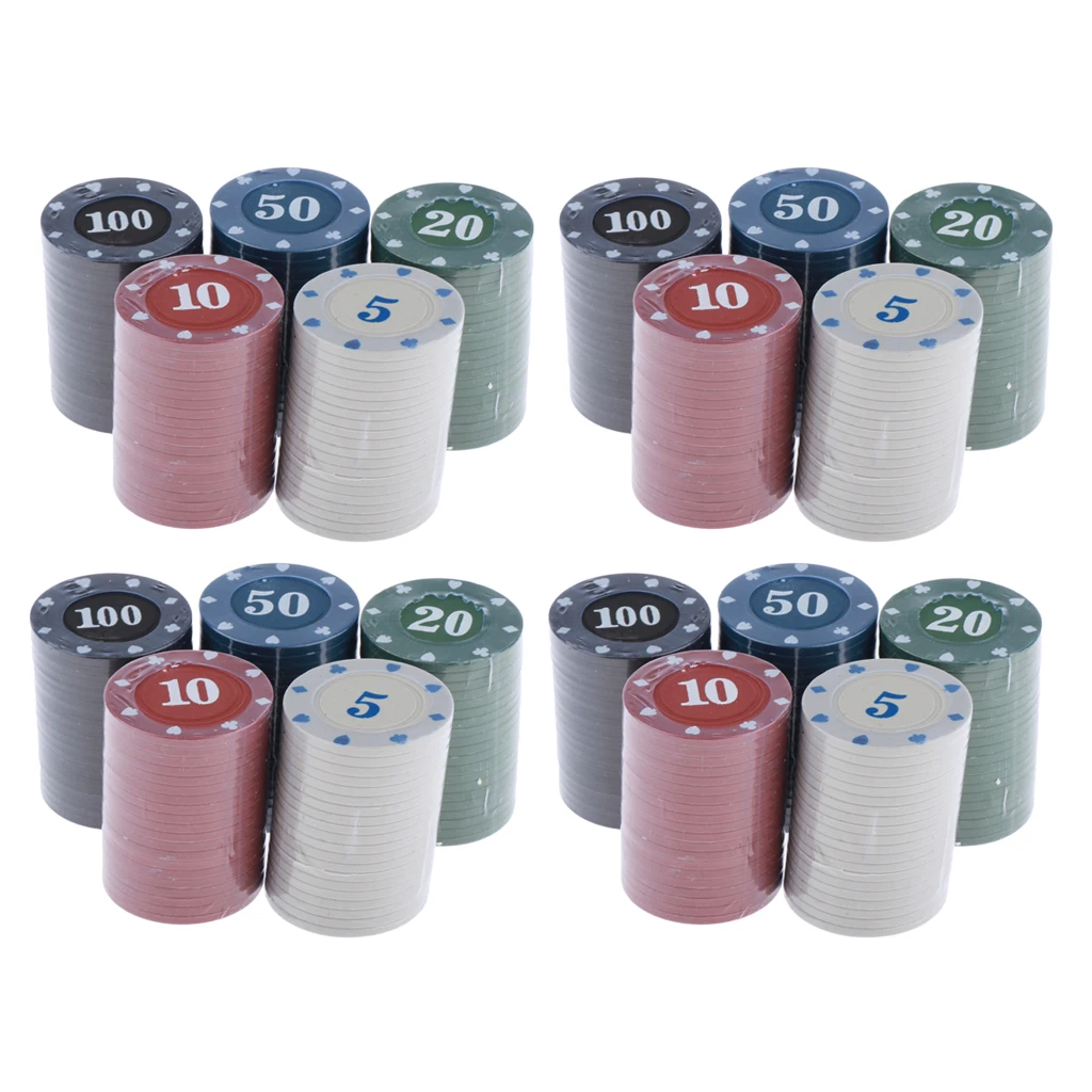 

400pc Poker Chips Number 5,10,20,50,100 Counting Chips Bingo Chips For Games
