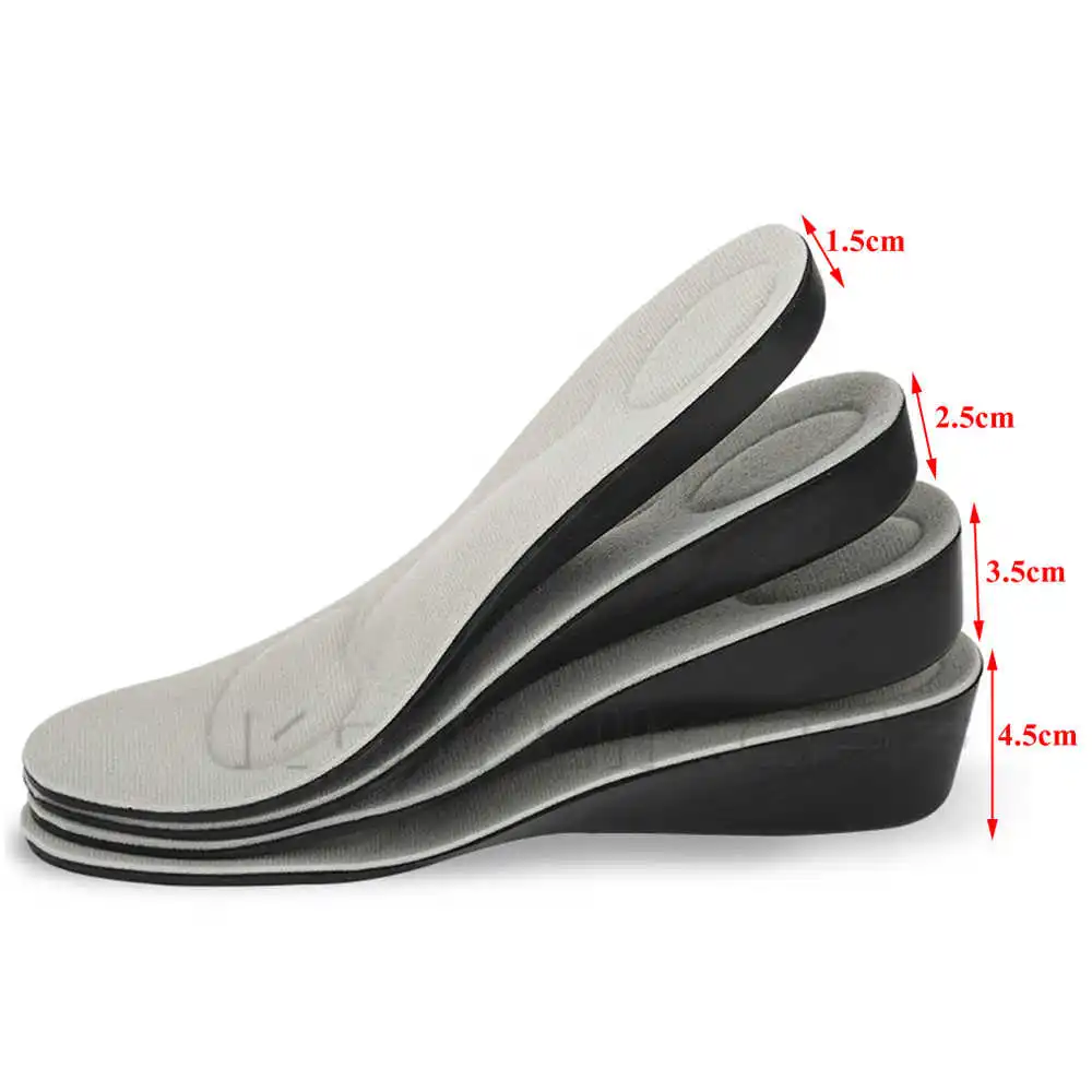 1 Pair 2-5cm Light Taller Heel Lift Insoles Shoe Pads Increase Height Inner Sole 