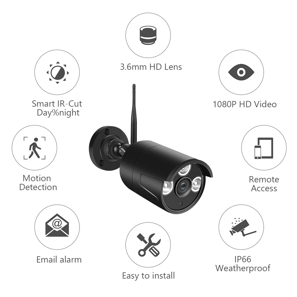 8/4CH 1080P Беспроводной CCTV Системы Wi-Fi NVR Наборы 4/2 шт. 1080P 2MP Беспроводной IP Камера Поддержка дистанционного Управление системы видеонаблюдения