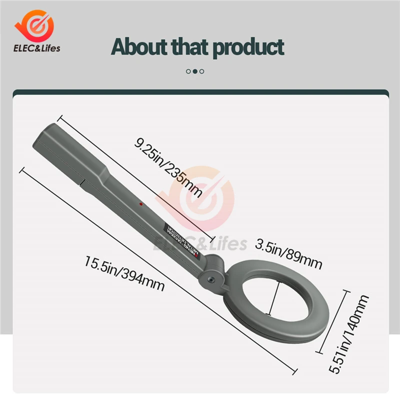 Metal Detector DM3004A Handheld Adjustable Portable Tracker Pinpointer Alarm Sensitive Search Coil Metal Detect Tool