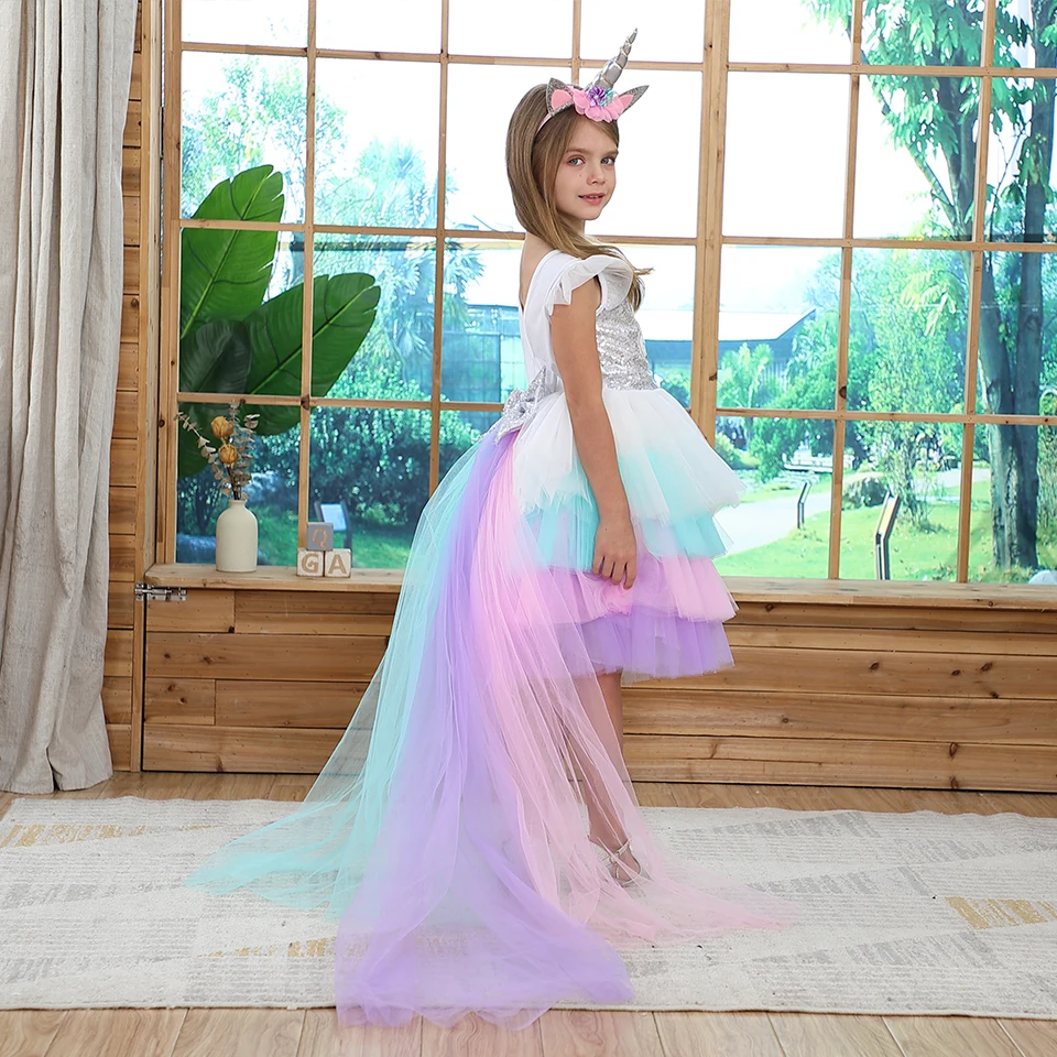 Fantasia Angel Girls Unicorn Dress Fancy Girl Little Pony Rainbow