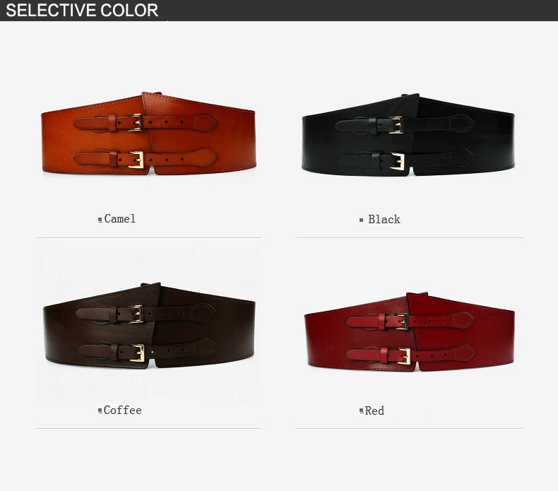 Западная коровья кожа эластичный двойной пряжкой Женский камербанд натуральная кожа платье свитер утепленное пальто женский широкий ремень