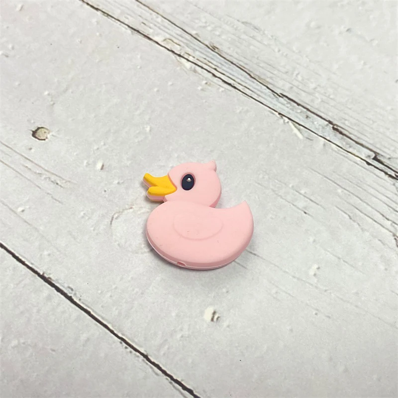 10pcs Baby Teething Toys Cartoon Mini duck Silicone Teether Beads Kids DIY Infant Nursing Pacifier Chain Toys 5