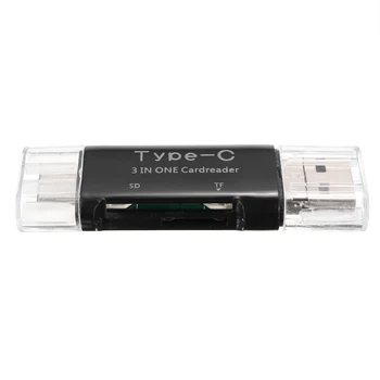 

Combo Cardreader USB2.0/Type-C/Micro USB Card Reader Adapter W/ SD/TF Card Slot Support Windows8/7/Vista/XP Mac10.4.6