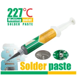 Pâte à souder sans plomb, Type tube à aiguille, Point de fusion, 227 ℃, réparation de PCB 