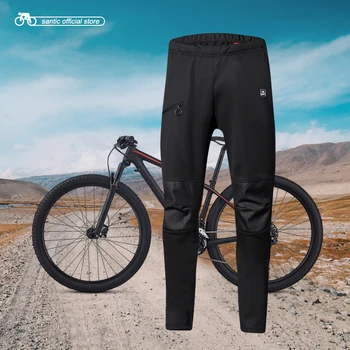 

Santic Men Winter Cycling Pants Reflective MTB Pants No Padded Breathable Cycling Long Trousers Asian Size K8LD045