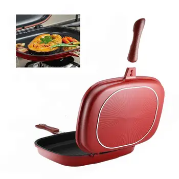 

Double-Sided Frying Pan Non-Stick Barbecue Cooking Tool Stable Durable And Reliable Cookware Suitable For Home Outdoor