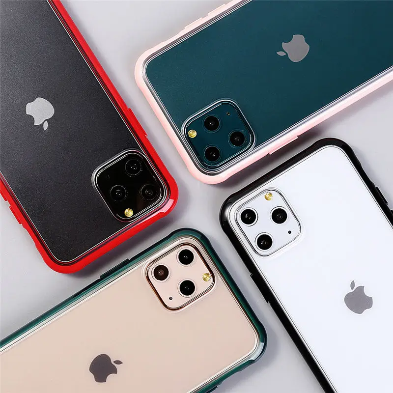 Матовый Прозрачный чехол конфетного цвета для iPhone 11Pro Max XR X XS 8 7 6 6S Plus ударопрочный