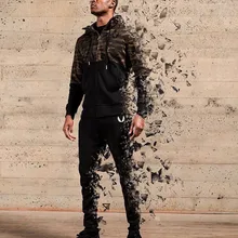 Мышцы Фитнес худи братства Для мужчин бега Спортивная Повседневное камуфляжной расцветки на молнии Hoodle длинное пальто с длинными рукавами для девочек