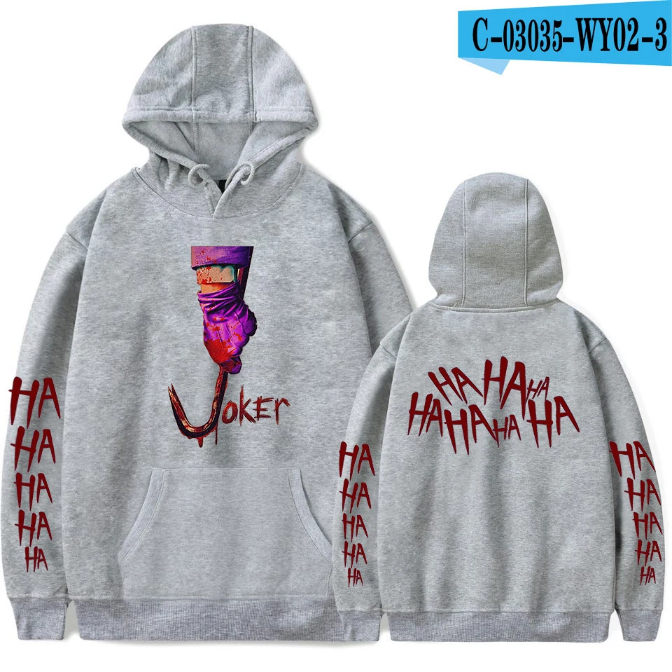 Joker/модные, популярные, подходящие, с капюшоном, комфортный для мальчиков и девочек, для мужчин и женщин, повседневные, Новые пуловеры, Джокер, с капюшоном, Популярные черные толстовки, топы - Цвет: gray