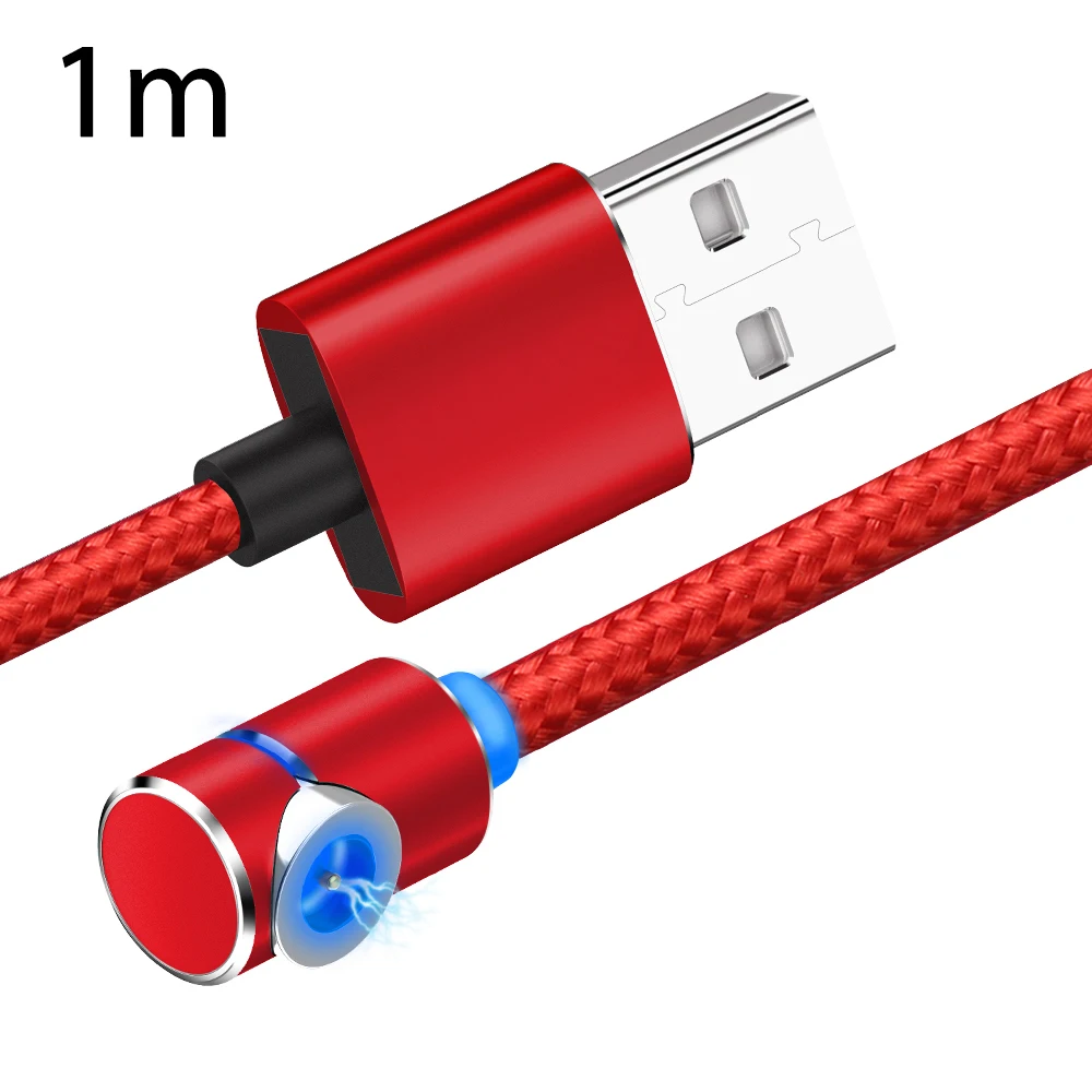 1M 2M 2A чехол для телефона с магнитным зарядным кабелем USB Max Redmi быстрой зарядки магнит Зарядное устройство провод, usb-кабель для samsung S9 плюс без штекера - Цвет: Red
