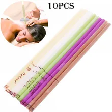10 pcs Natural Ear Candling Pure Beeswax Candle Thermo Auricular Therapy Aromatherapy Ear Candle Indian Straight Wax kit
