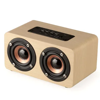 

Wireless Speaker 3D Loudspeakers Surround DOITOP W5 Wooden Bluetooth Speaker Boombox HIFI Mini Support TF Card AUX Cable cl
