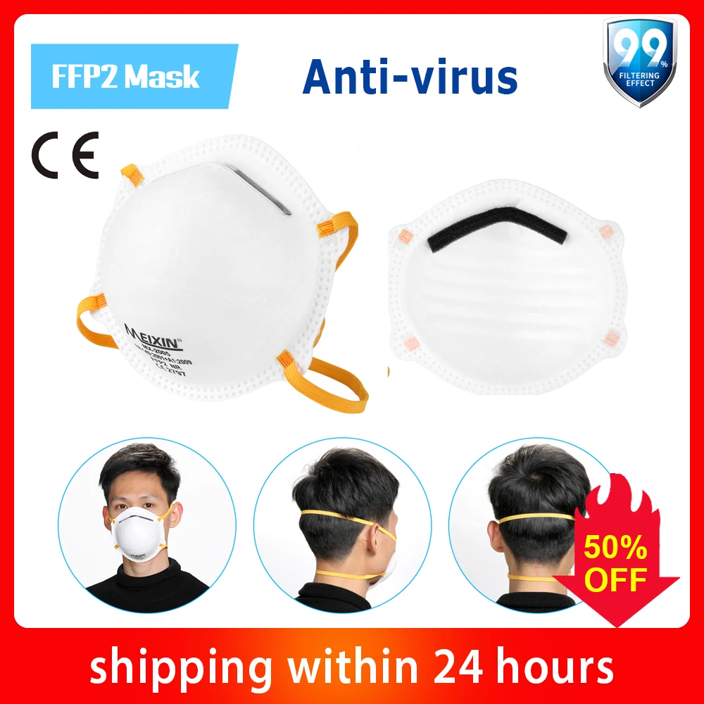 

20pcs FFP2 Face Mask Type 3-layer Masks Dustproof Breathable Face Mask Respirator Features as N95 KF94 FFP3 KN95